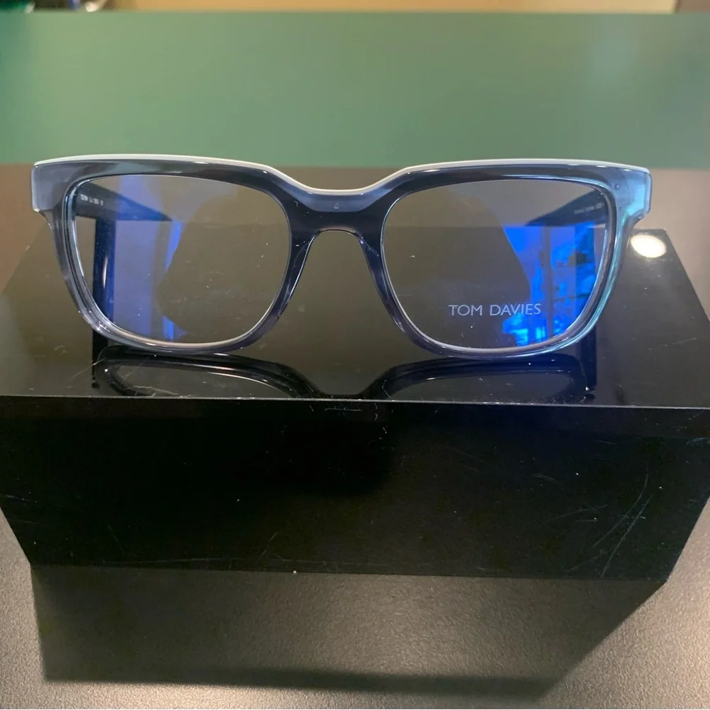 TOM DAVIES 704 Col 2055. Blue & Silver. 52mm Square Eyeglasses
